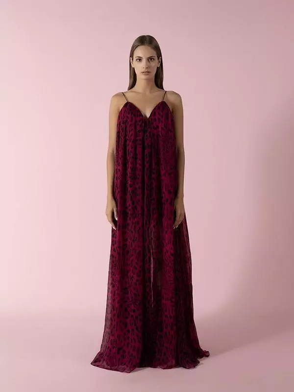 Spaghetti straps leopard dress
