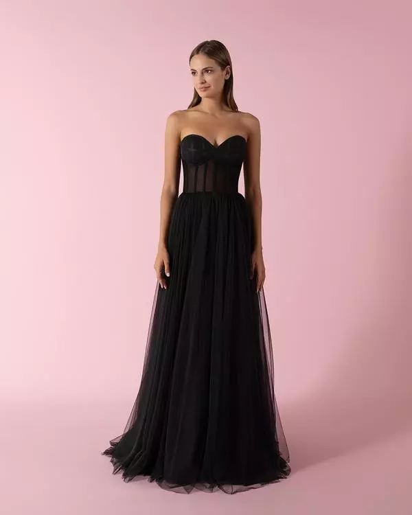 Signature dress with a fitted corset