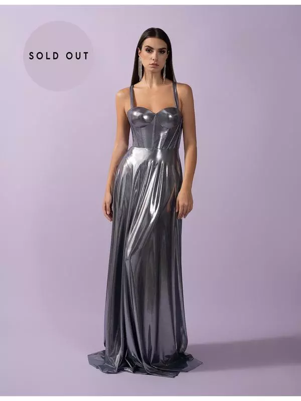 Metallic corset dress
