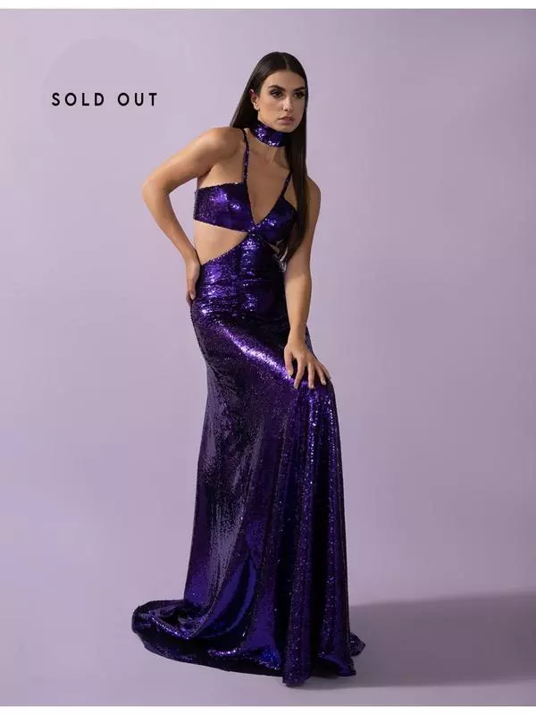 Cut-out sparkling dress