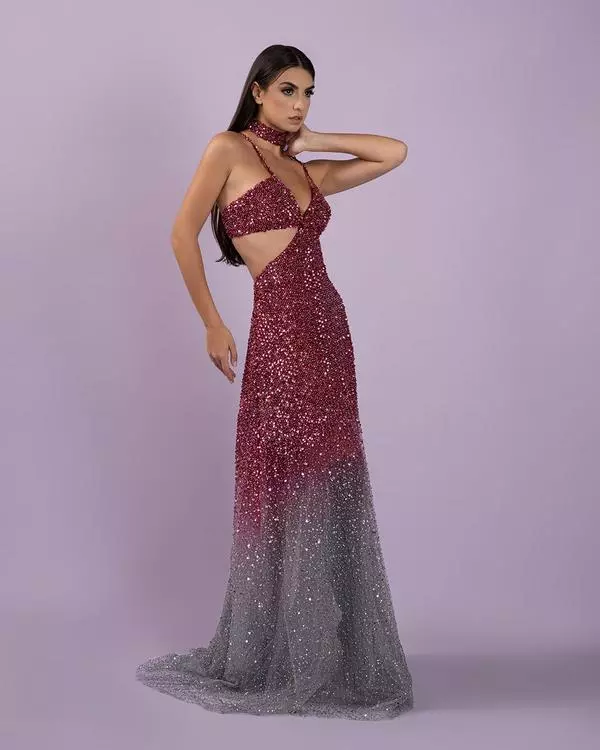 Cut-out shimmery  degradé dress