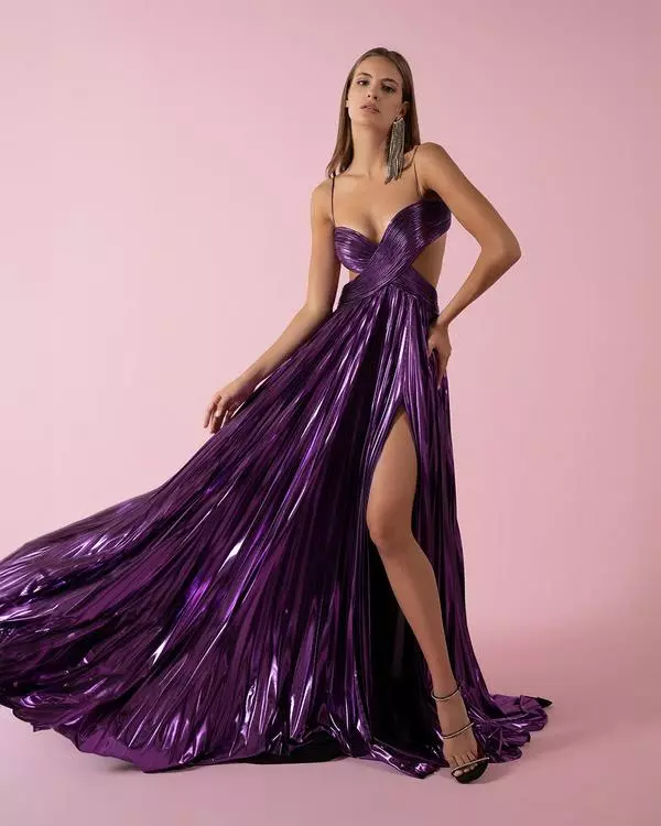 Pleated lamé dress