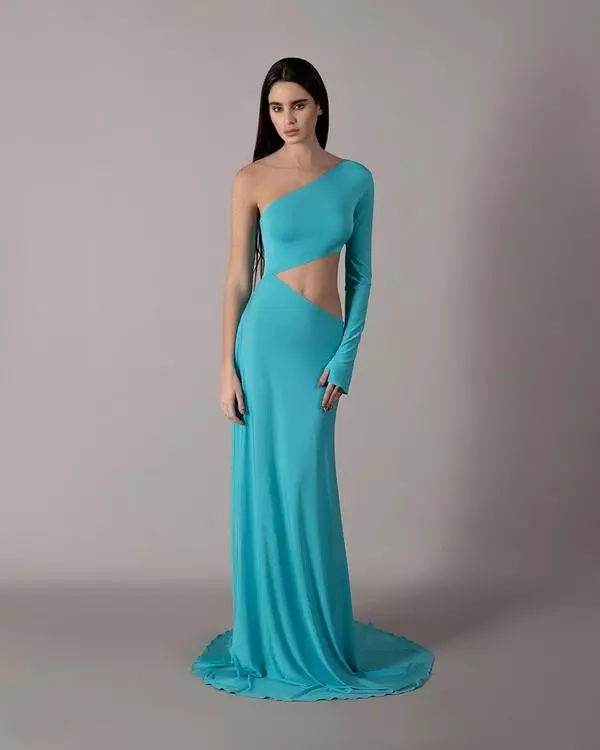 One sided cut-out jersey dress 
