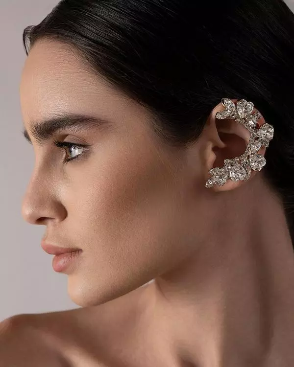 Heart and marquise Ear cuff