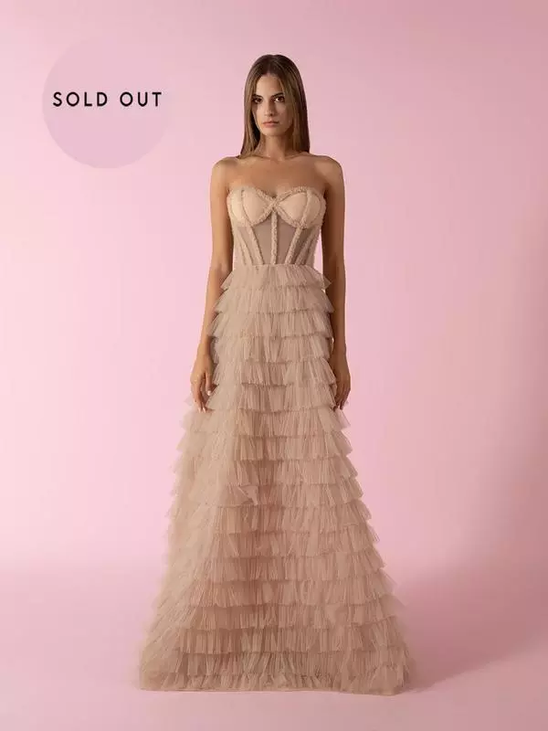 Corset ruffled dress