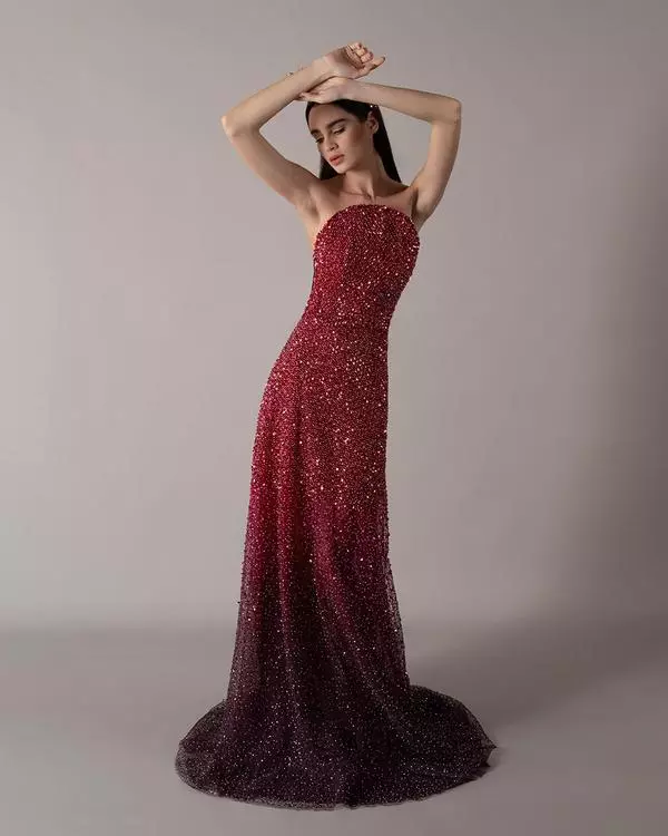 Shimmery degradé oval shape dress 