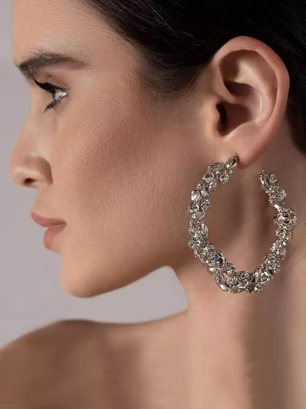 Crystal hoop earrings 