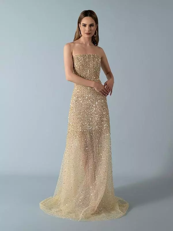 Strapless shimmery dress 