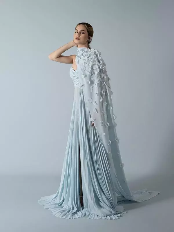 Criss-cross pleated cut-out dress