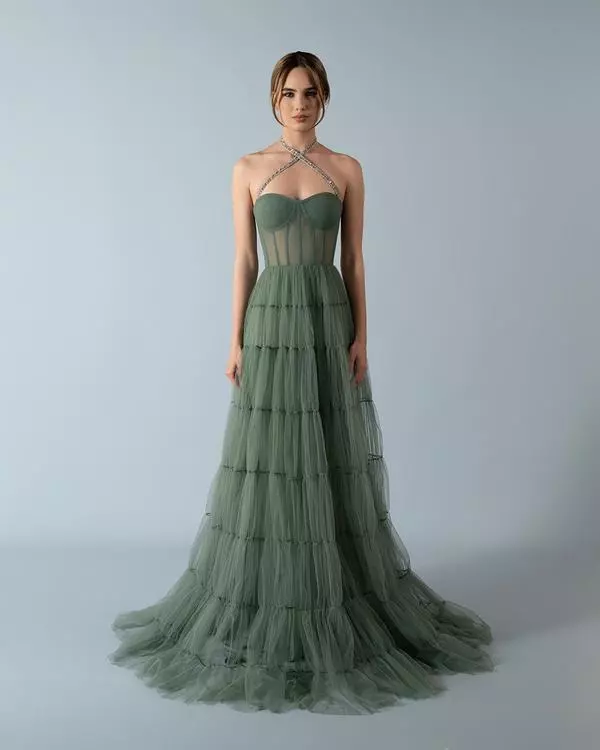 Hand-embroidered straps dress