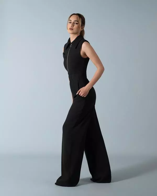 Structured collar jumpsuit 