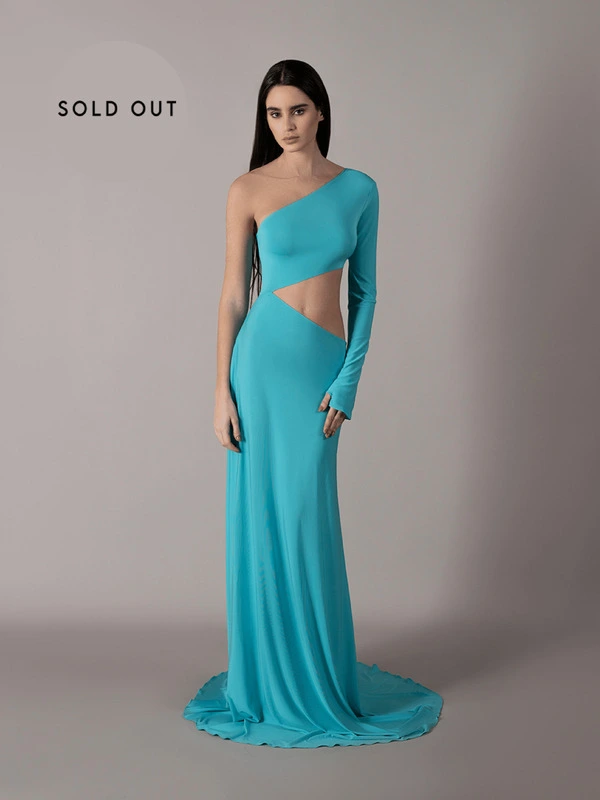 One sided cut-out jersey dress 