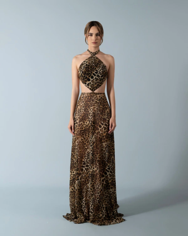 Tiger print triangle dress