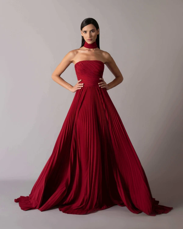 Draped pleated dress