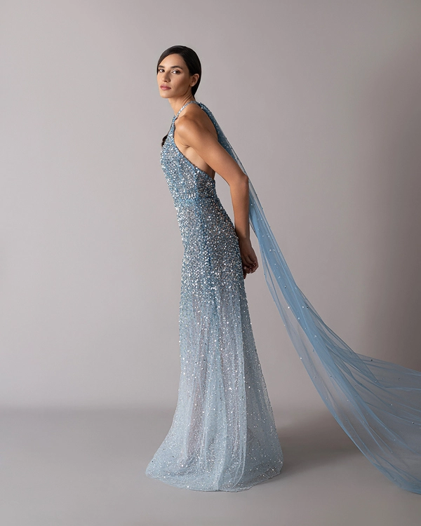 Halter backless dress