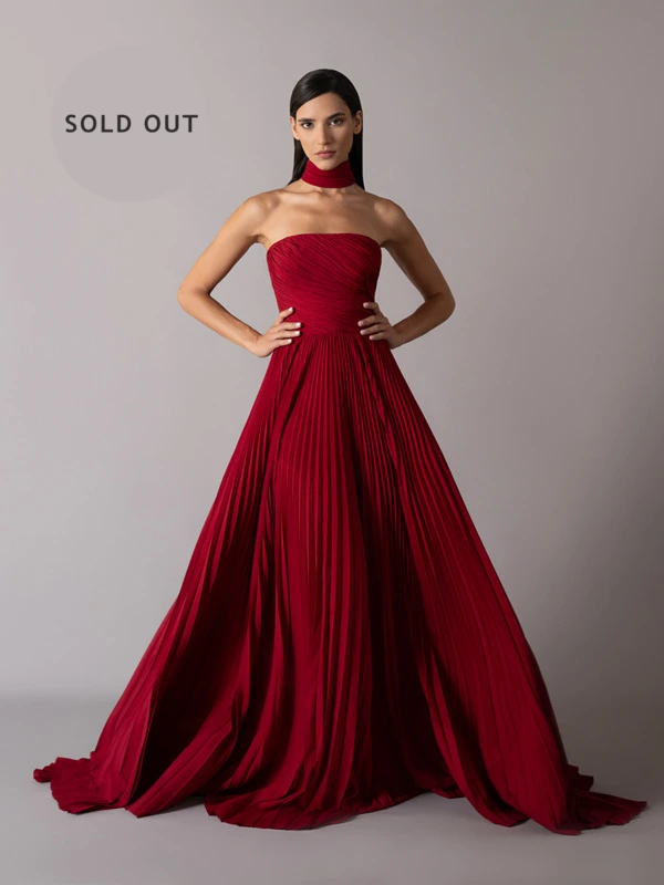 Draped pleated dress