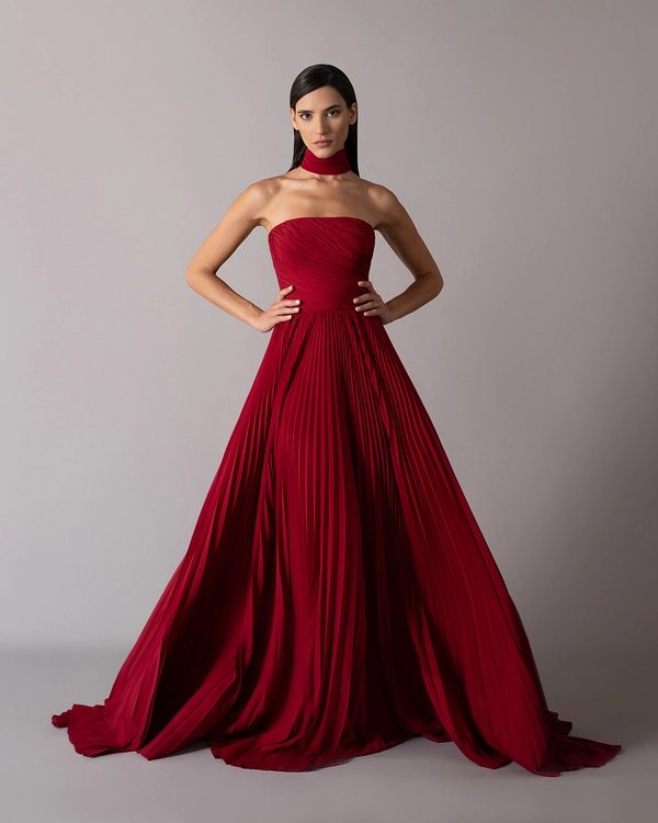 Draped pleated dress
