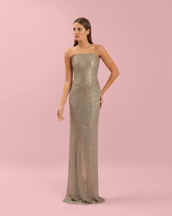 V-waist changeant dress 