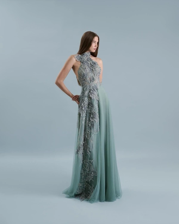 3D floral embellished dress