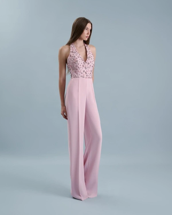 Floral-Embroidered Jumpsuit