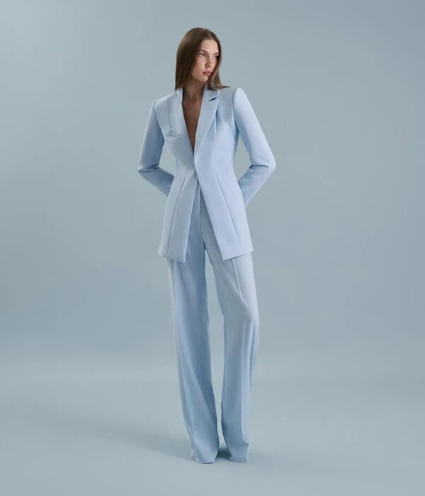 Baby blue Contemporary Tailored Suit