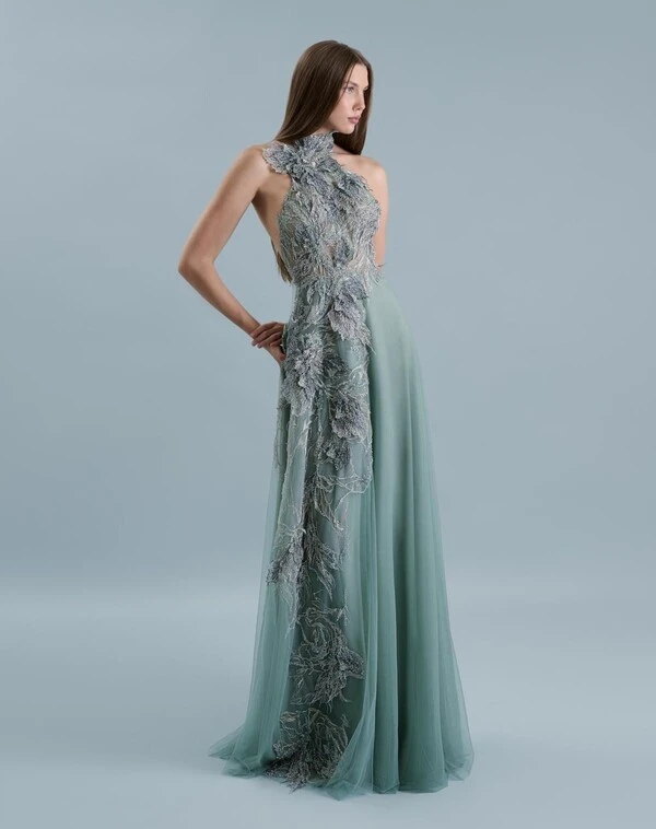 3D floral embellished dress