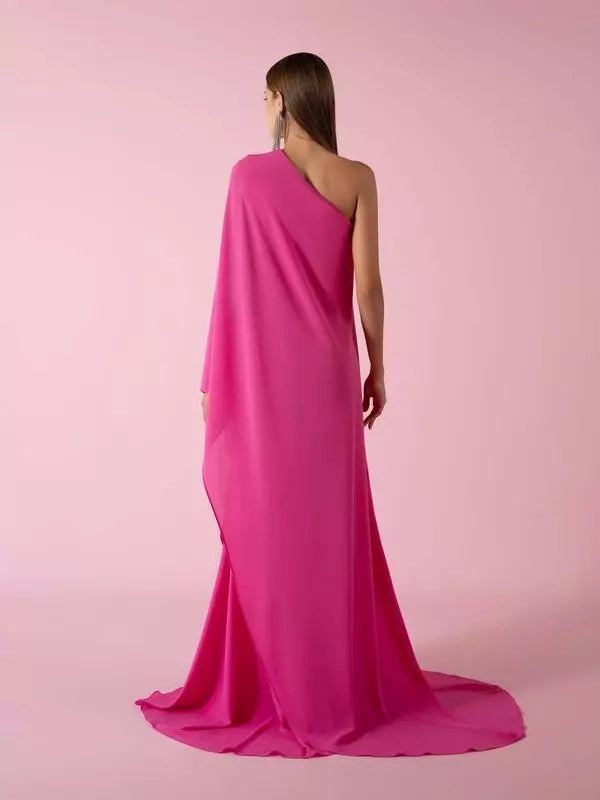 One-shoulder fluid dress