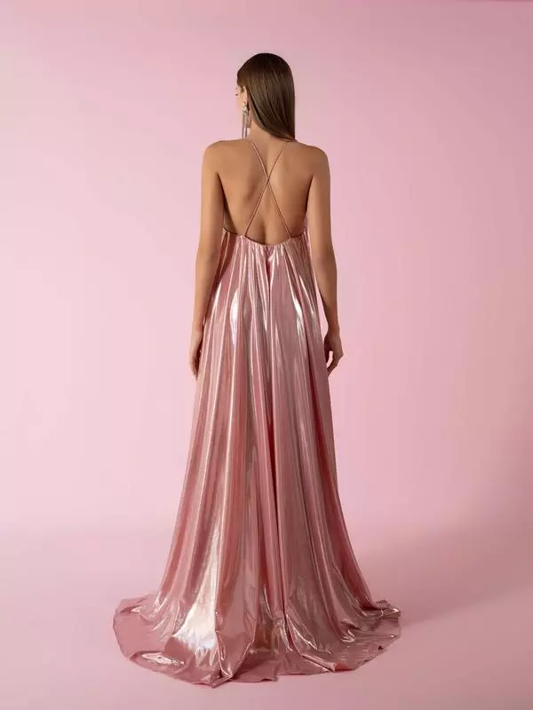 Criss-cross lamé dress