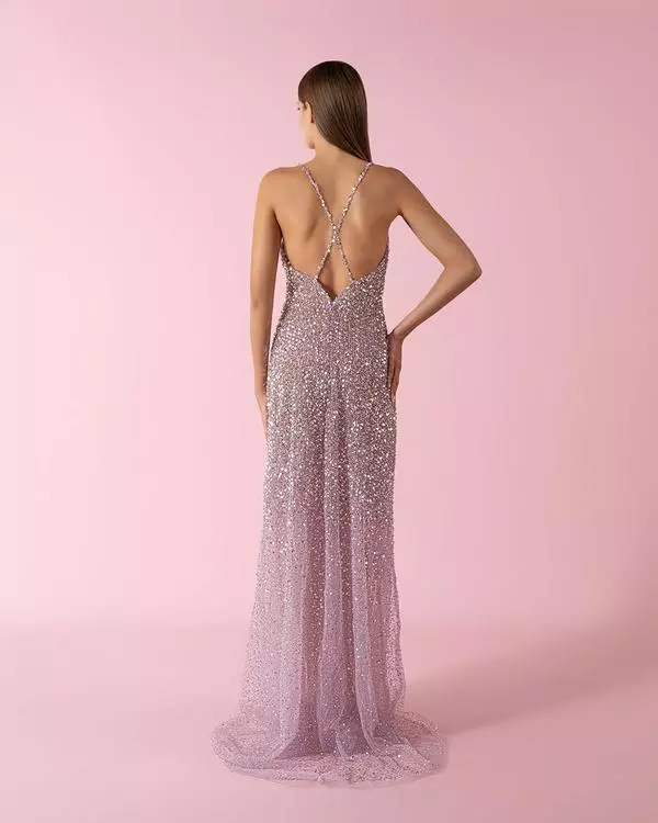 Criss-cross shimmering dress