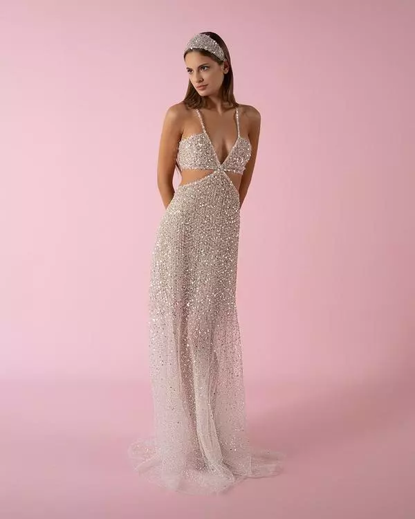Cut-out shimmering dress