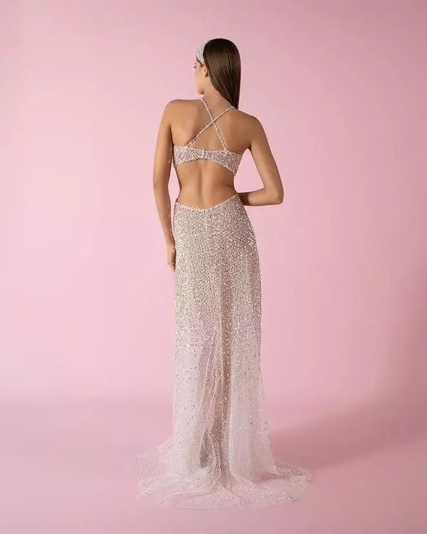 Cut-out shimmering dress