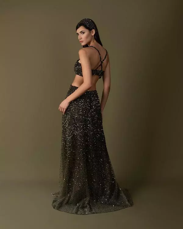 Cut-out shimmery dress