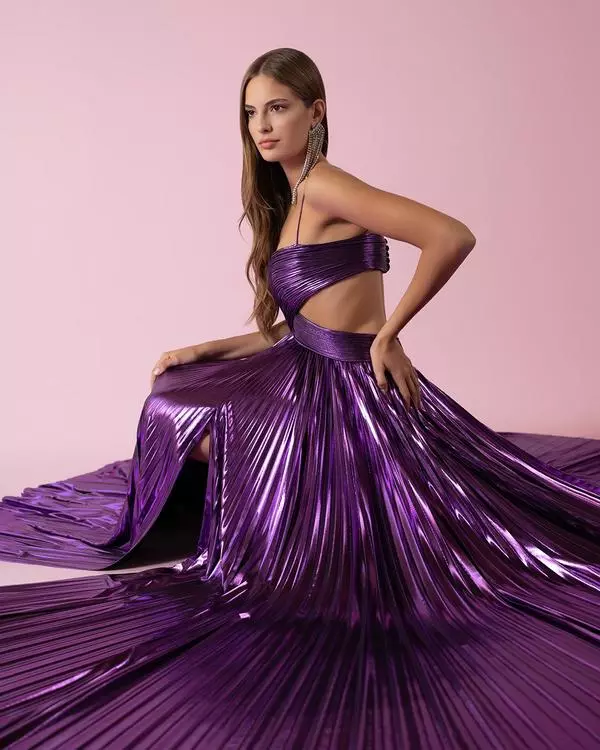 Pleated lamé dress