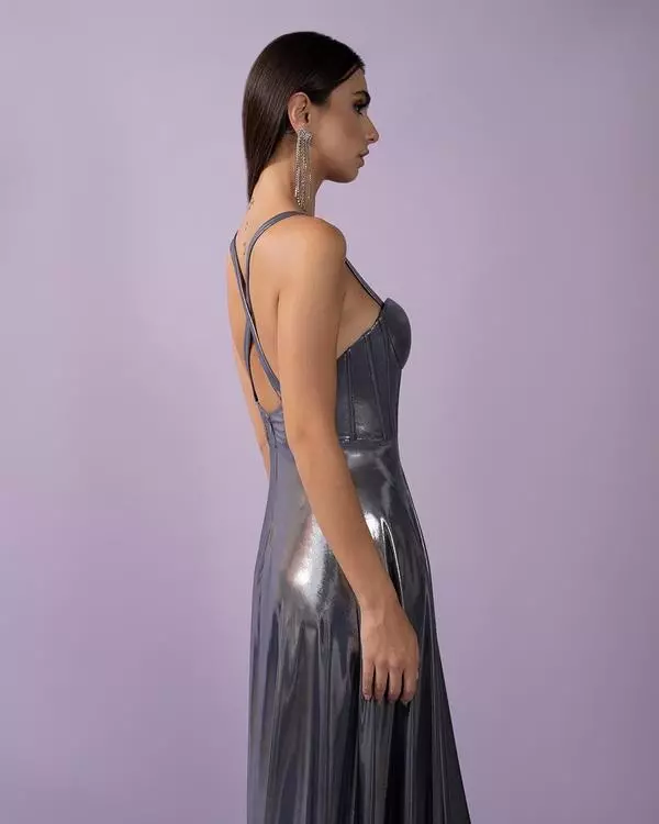 Metallic corset dress