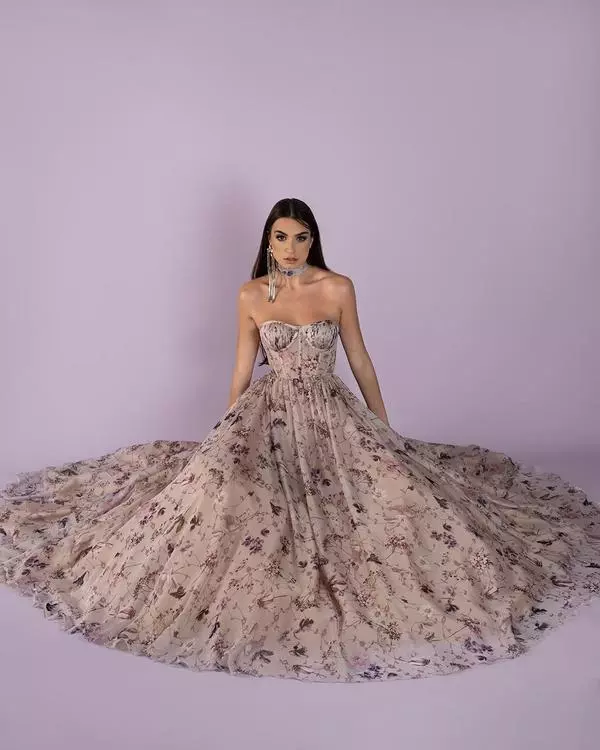 Corset floral pattern dress