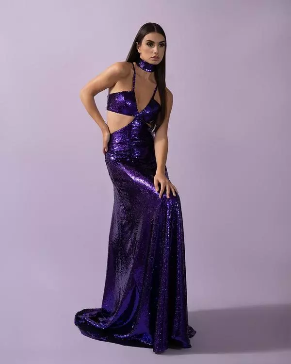 Cut-out sparkling dress