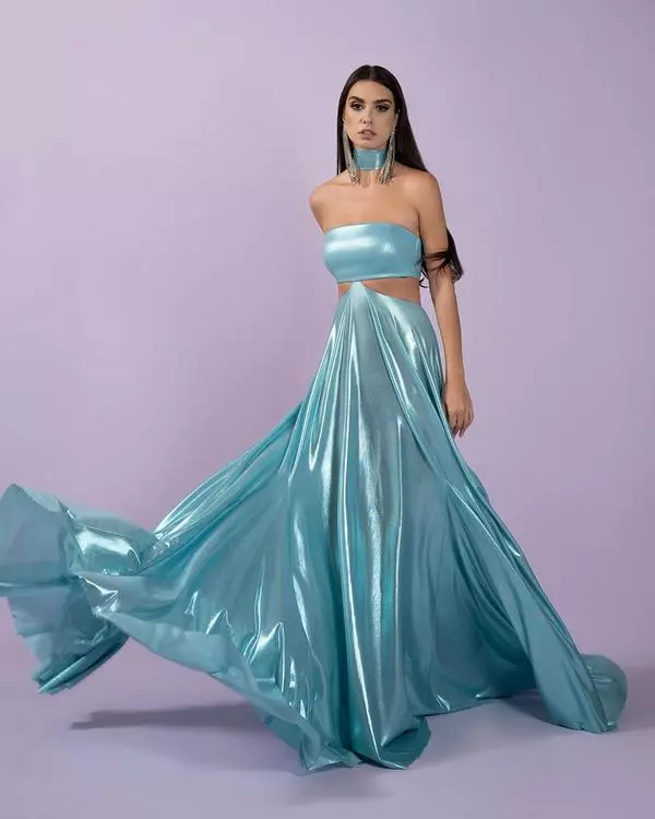 Cut-out strapless dress