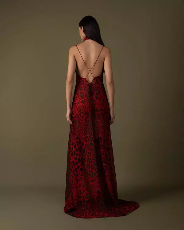 Thin straps tiger print dress