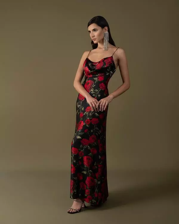 Thin straps floral dress