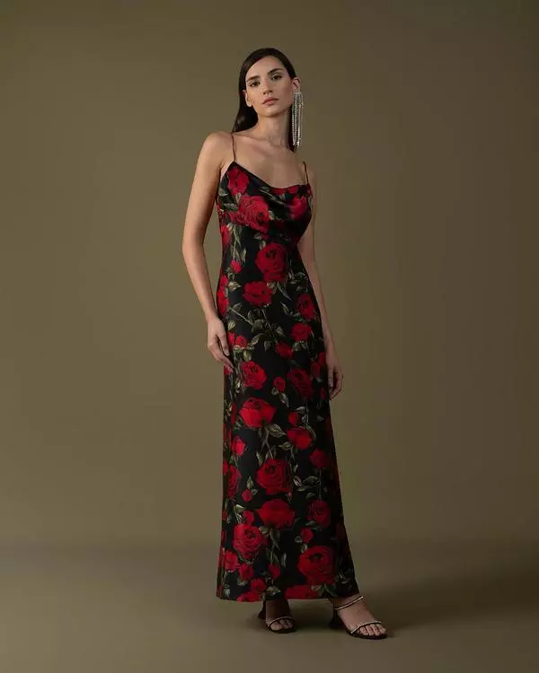 Thin straps floral dress