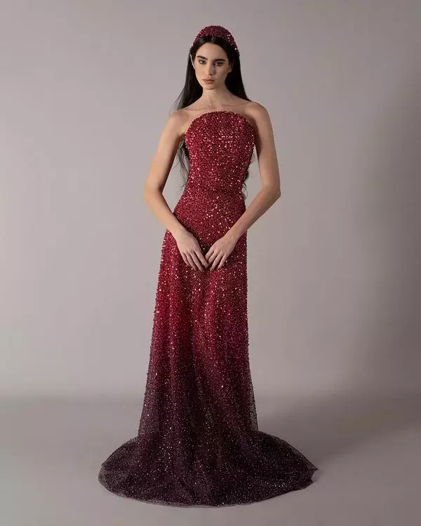 Shimmery degradé oval shape dress 
