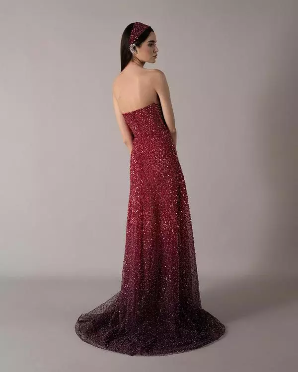 Shimmery degradé oval shape dress 