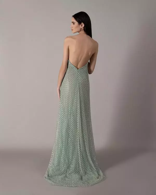 Corset hand-embroidered dress