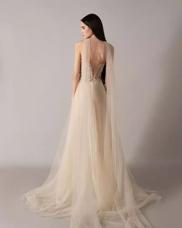 Strapless hand-embellished corset dress 