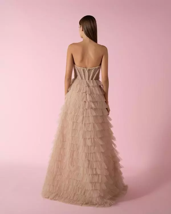 Corset ruffled dress