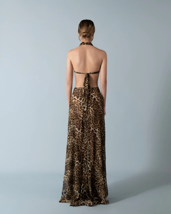 Tiger print triangle dress
