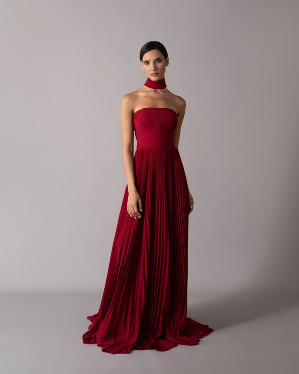 Draped pleated dress