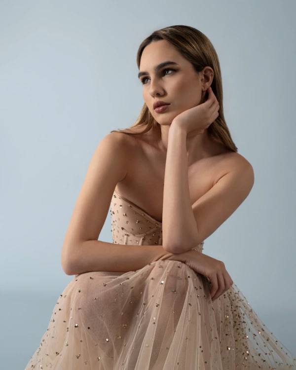 V-shaped corset dress