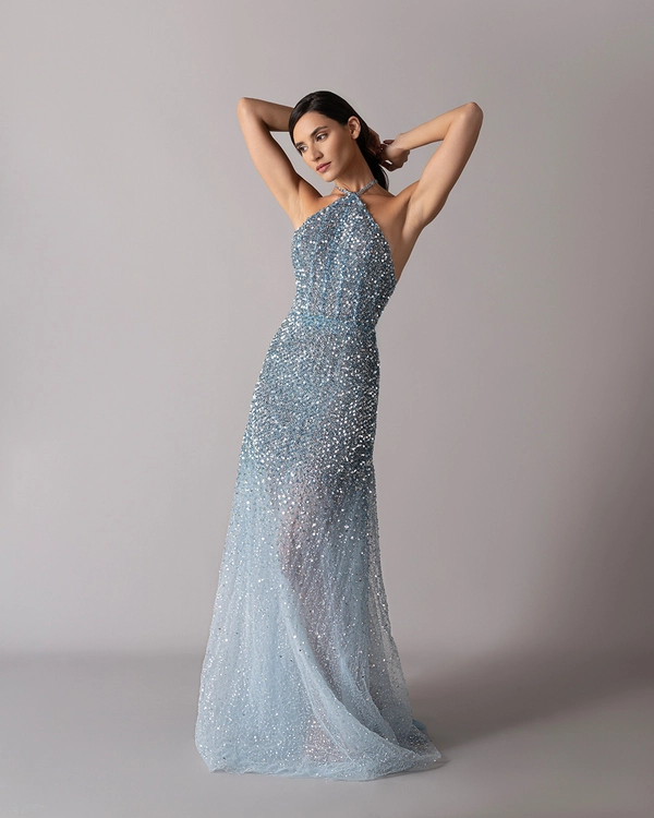 Halter backless dress