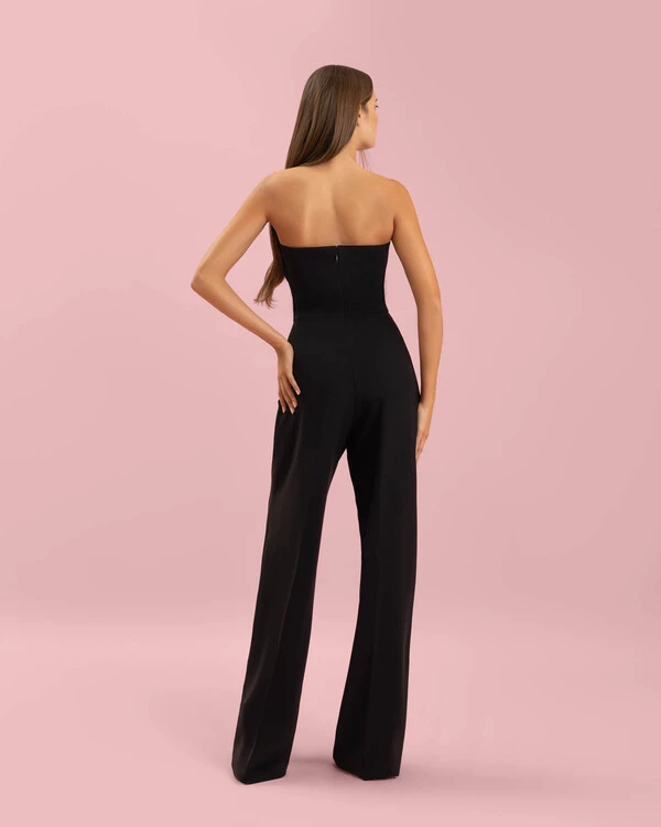 Strapless Black Staple Jumpsuit